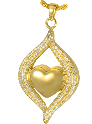 Coeur de ruban en forme de larme or